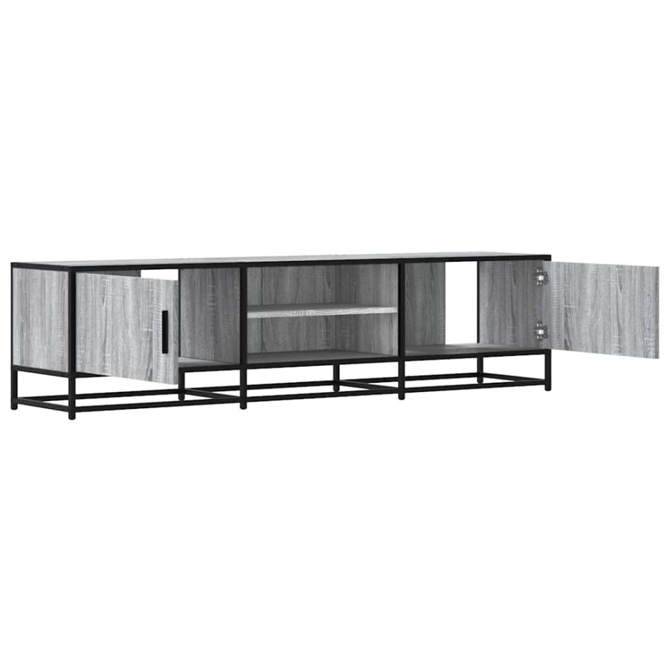 Mueble TV metal y madera ingeniería gris Sonoma 160x35x41
