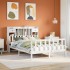 Cama con estantería sin colchón madera maciza blanca 150x200