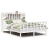 Cama con estantería sin colchón madera maciza blanca 150x200