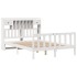 Cama con estantería sin colchón madera maciza blanca 150x200