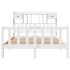 Cama con estantería sin colchón madera maciza blanca 150x200