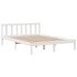 Cama con estantería sin colchón madera maciza blanca 150x200