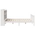 Cama con estantería sin colchón madera maciza blanca 150x200