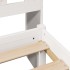 Cama con estantería sin colchón madera maciza blanca 150x200