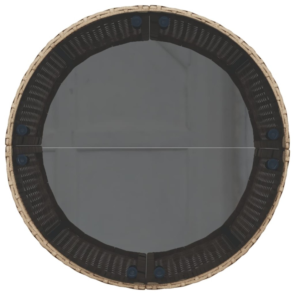 Sofá de jardín semicircular con mesa y cojines ratán PE