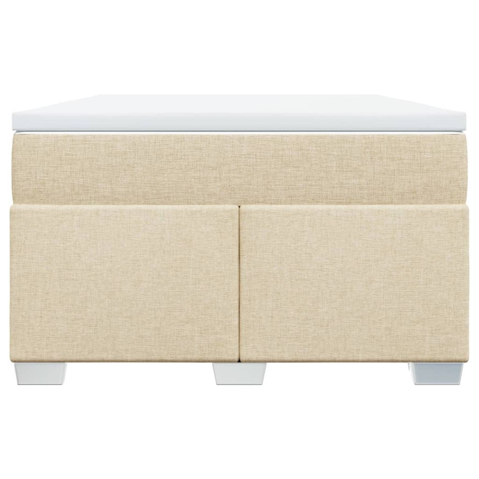 Cama box spring con colchón tela color crema 120x200