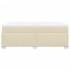 Cama box spring con colchón tela color crema 120x200