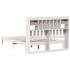 Cama con estantería sin colchón madera maciza blanca 135x190