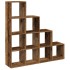 Librería divisora 4 niveles madera envejecida 131,5x29x131,5