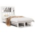 Cama con estantería sin colchón madera maciza blanca 100x200