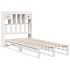 Cama con estantería sin colchón madera maciza blanca 100x200