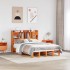 Cama con estantería sin colchón madera maciza marrón 140x200