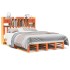 Cama con estantería sin colchón madera maciza marrón 140x200