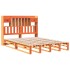 Cama con estantería sin colchón madera maciza marrón 140x200