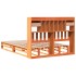 Cama con estantería sin colchón madera maciza marrón 140x200