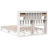 Cama con estantería sin colchón madera maciza blanca 150x200