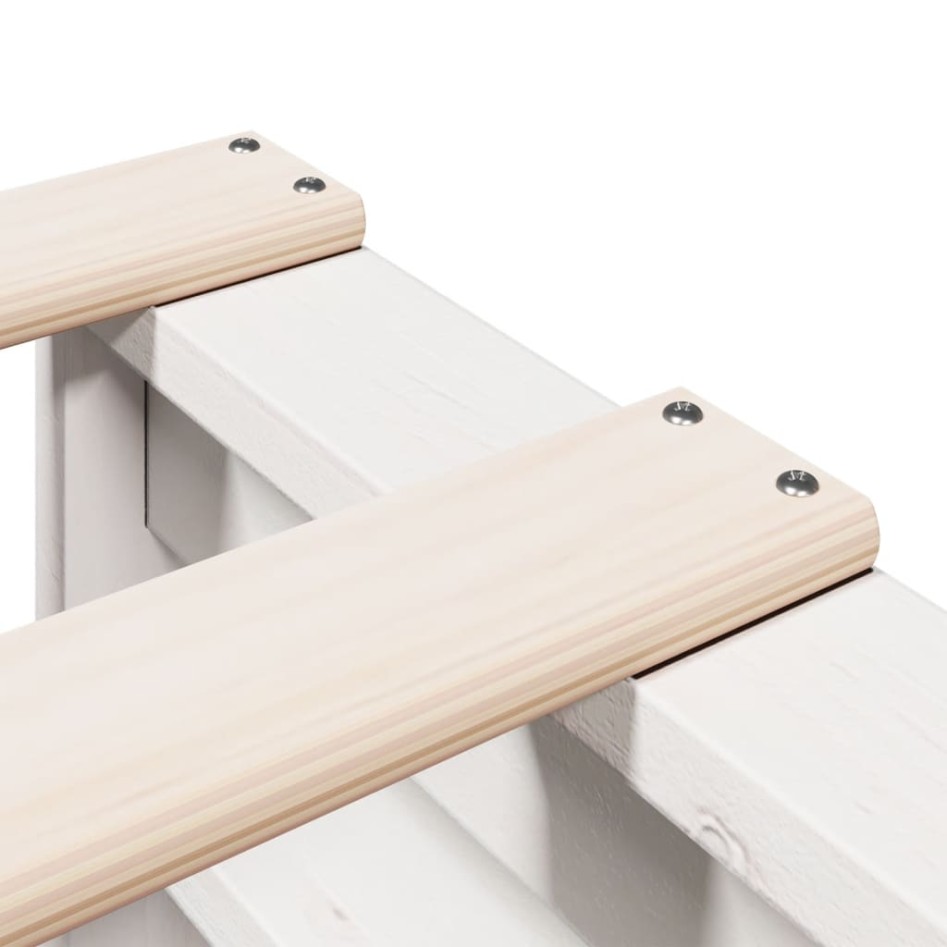 Cama con estantería sin colchón madera maciza blanca 150x200