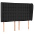 Cabecero con orejas de cuero sintético negro 147x23x118/128