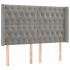 Cabecero con LED de terciopelo gris claro 163x16x118/128