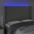 Cabecero con LED de terciopelo gris claro 163x16x118/128