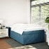 Cama box spring con colchón terciopelo azul oscuro 120x190
