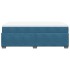 Cama box spring con colchón terciopelo azul oscuro 120x190