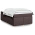 Cama box spring con colchón tela marrón oscuro 120x200