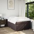 Cama box spring con colchón tela marrón oscuro 120x200