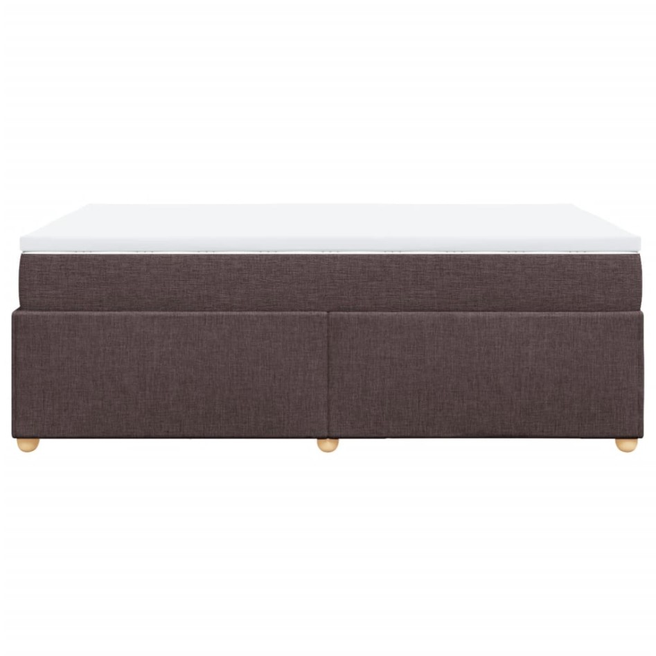Cama box spring con colchón tela marrón oscuro 120x200