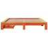 Cama sin colchón madera maciza de pino marrón cera 180x200
