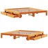 Cama sin colchón madera maciza de pino marrón cera 180x200