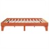 Cama sin colchón madera maciza de pino marrón cera 200x200