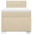 Cama box spring con colchón tela color crema 90x200