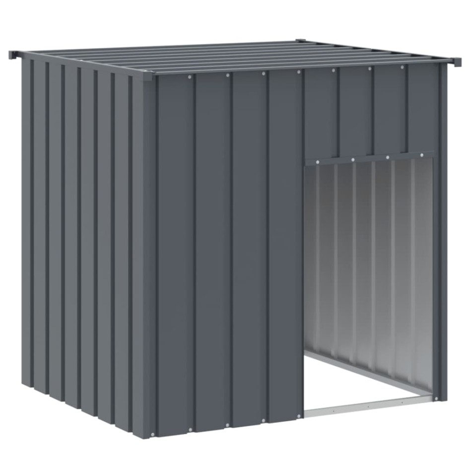 Caseta perros con tejado acero galvanizado gris 110x103x109