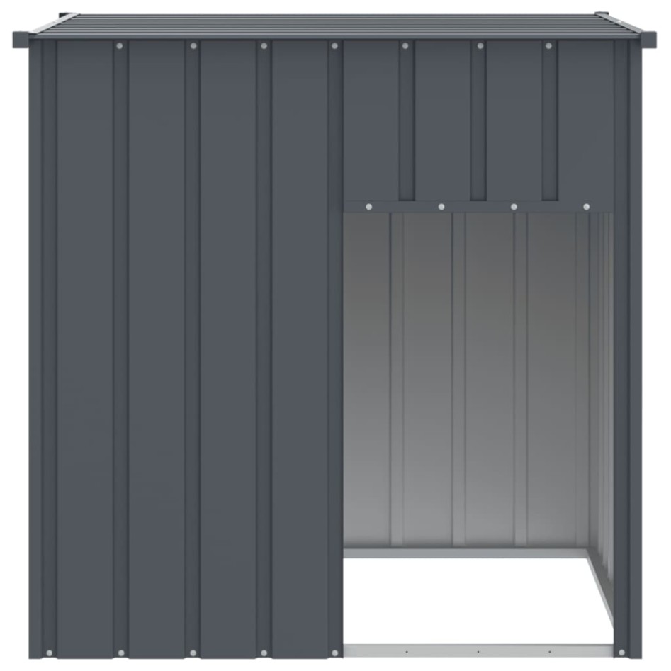 Caseta perros con tejado acero galvanizado gris 110x103x109