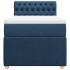 Cama box spring con colchón tela azul 90x200