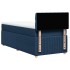 Cama box spring con colchón tela azul 90x200