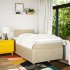 Cama box spring con colchón tela color crema 120x190
