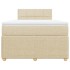 Cama box spring con colchón tela color crema 120x190