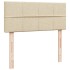 Cama box spring con colchón tela color crema 120x190