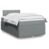 Cama box spring con colchón tela gris claro 120x200