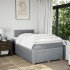 Cama box spring con colchón tela gris claro 120x200