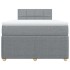 Cama box spring con colchón tela gris claro 120x200