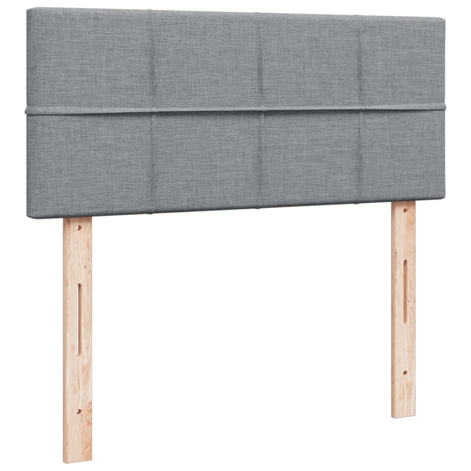 Cama box spring con colchón tela gris claro 120x200