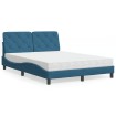 Cama con colchón azul terciopelo 120x200 cm