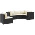 Set de muebles de jardín 5 pzas y cojines ratán sintético