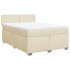 Cama box spring con colchón tela color crema 160x200