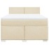 Cama box spring con colchón tela color crema 160x200
