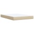 Cama box spring con colchón tela color crema 160x200