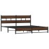 Estructura de cama sin colchón metal roble marrón 180x200